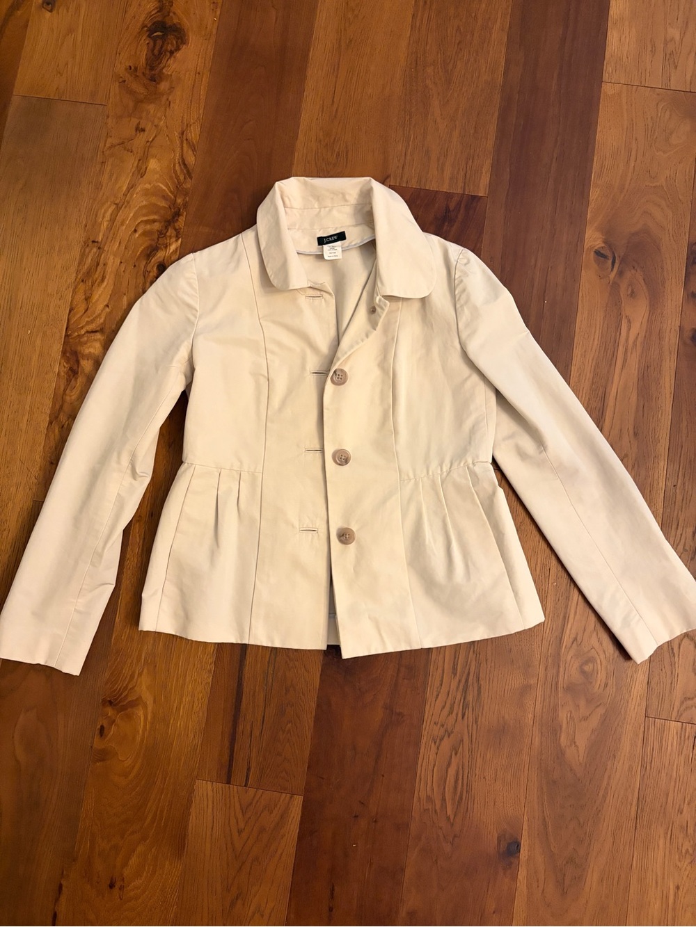 J Crew Cream Button-Front Tailored Jacket